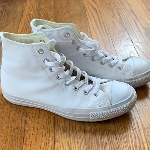 All leather white Chuck Taylor Converse All Star